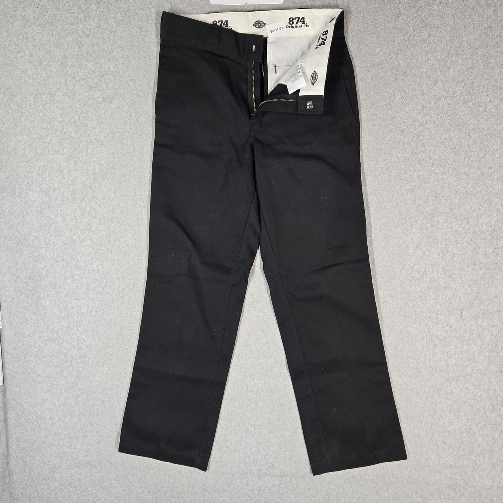 Dickies Men Pants 29X30 Black Khakis Twill 874 Work Pants Logo Original Fit 29"